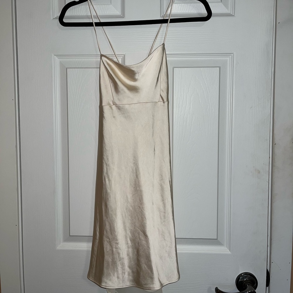 ZARA Satin Tie Back Dress